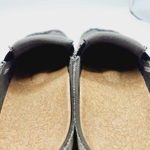 Spenco Siesta Womens 6 Slides Mules Gray Tweed Slip On Cork Casual Orthotic EUC - Picture 8 of 11